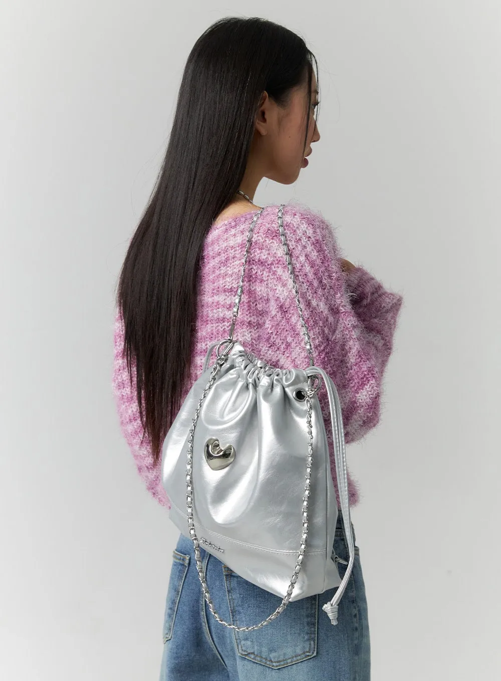 Metallic Chain Backpack CN324