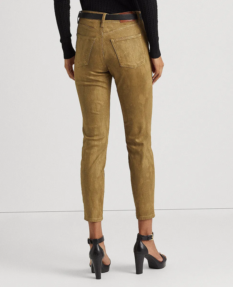 Metallic High-Rise Skinny Ankle Jean In Green