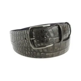 Metallic Hued Anthracite Tone Mock Croc Gunmetal Belt