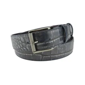 Metallic Hued Midnight Blue Tone Mock Croc Roller Belt