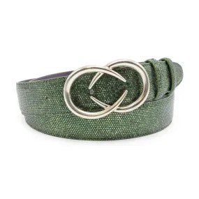Metallic Seaweed Honeycomb Interlock Belt