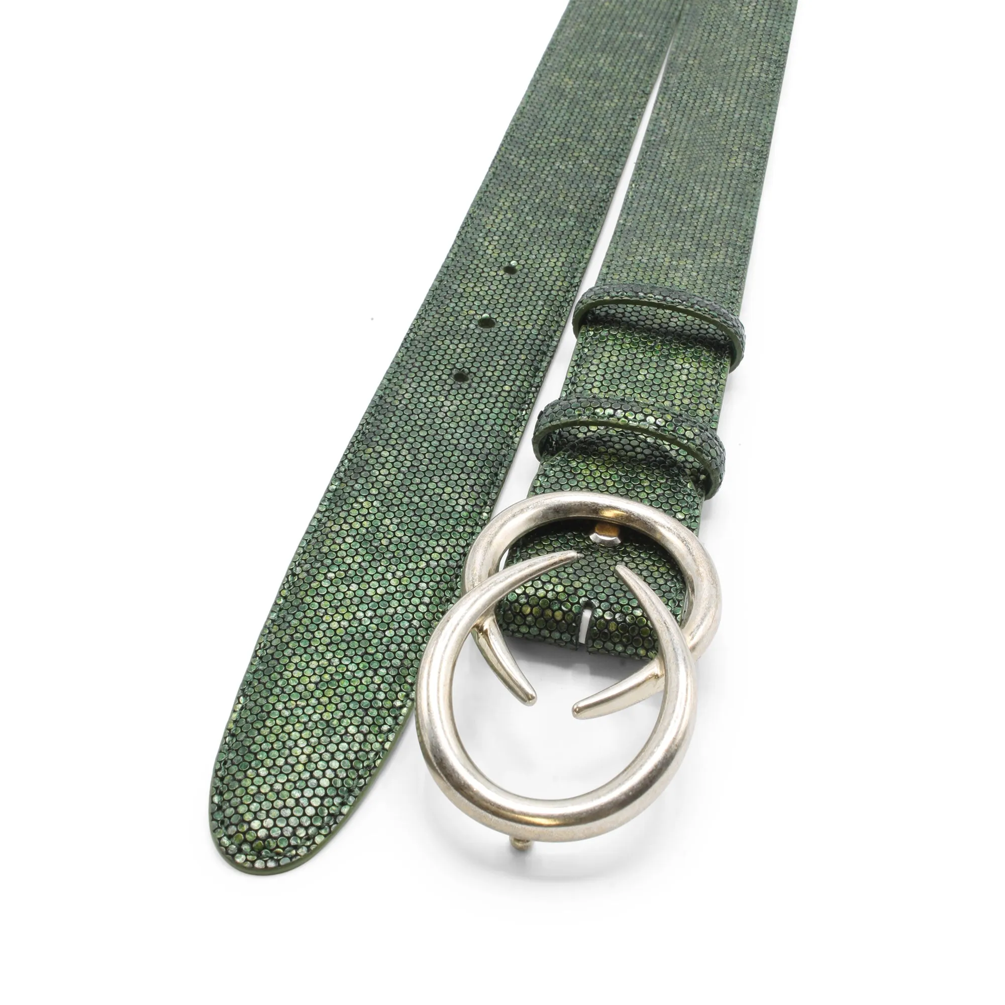 Metallic Seaweed Honeycomb Interlock Belt