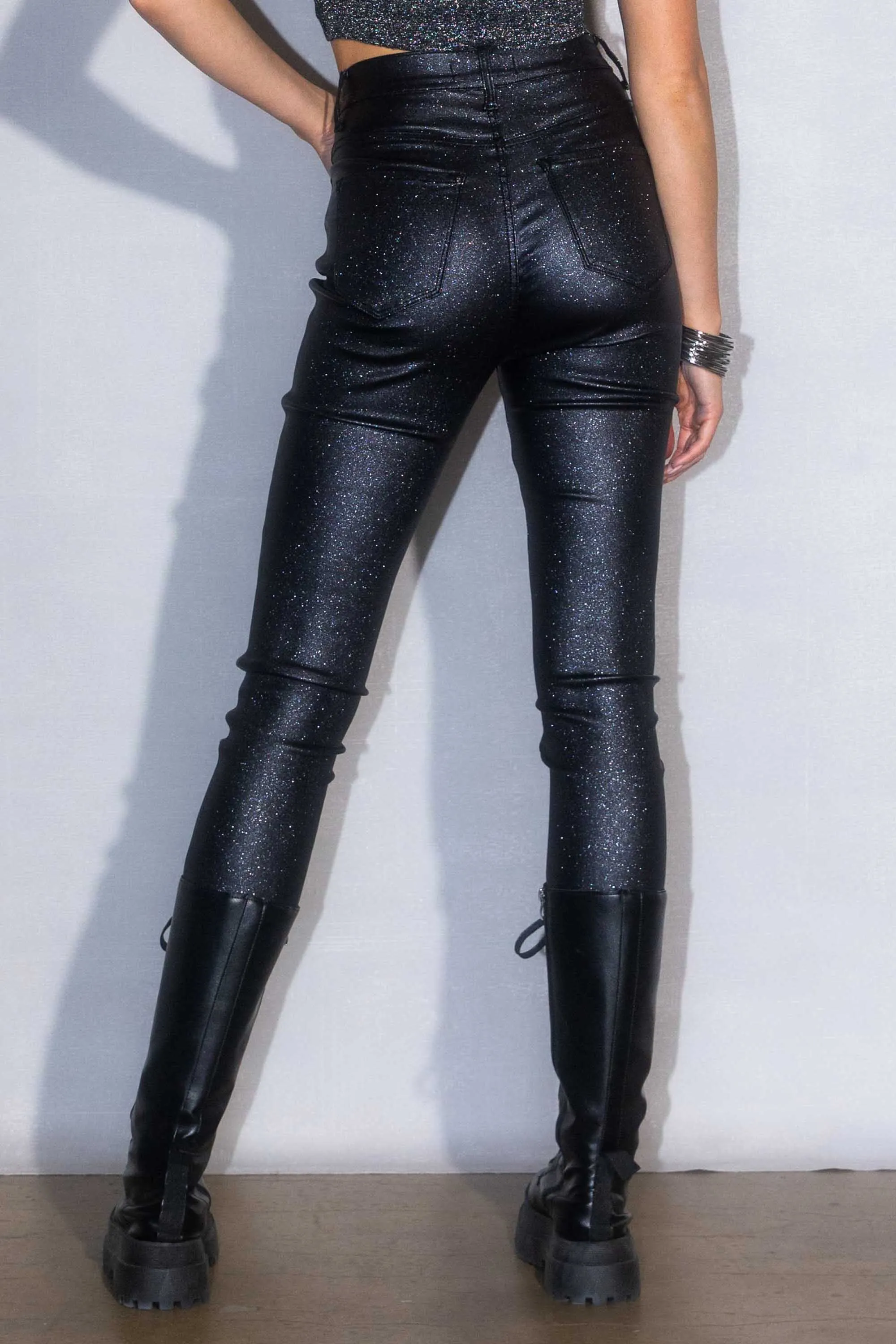 Metallic Skinny Pants