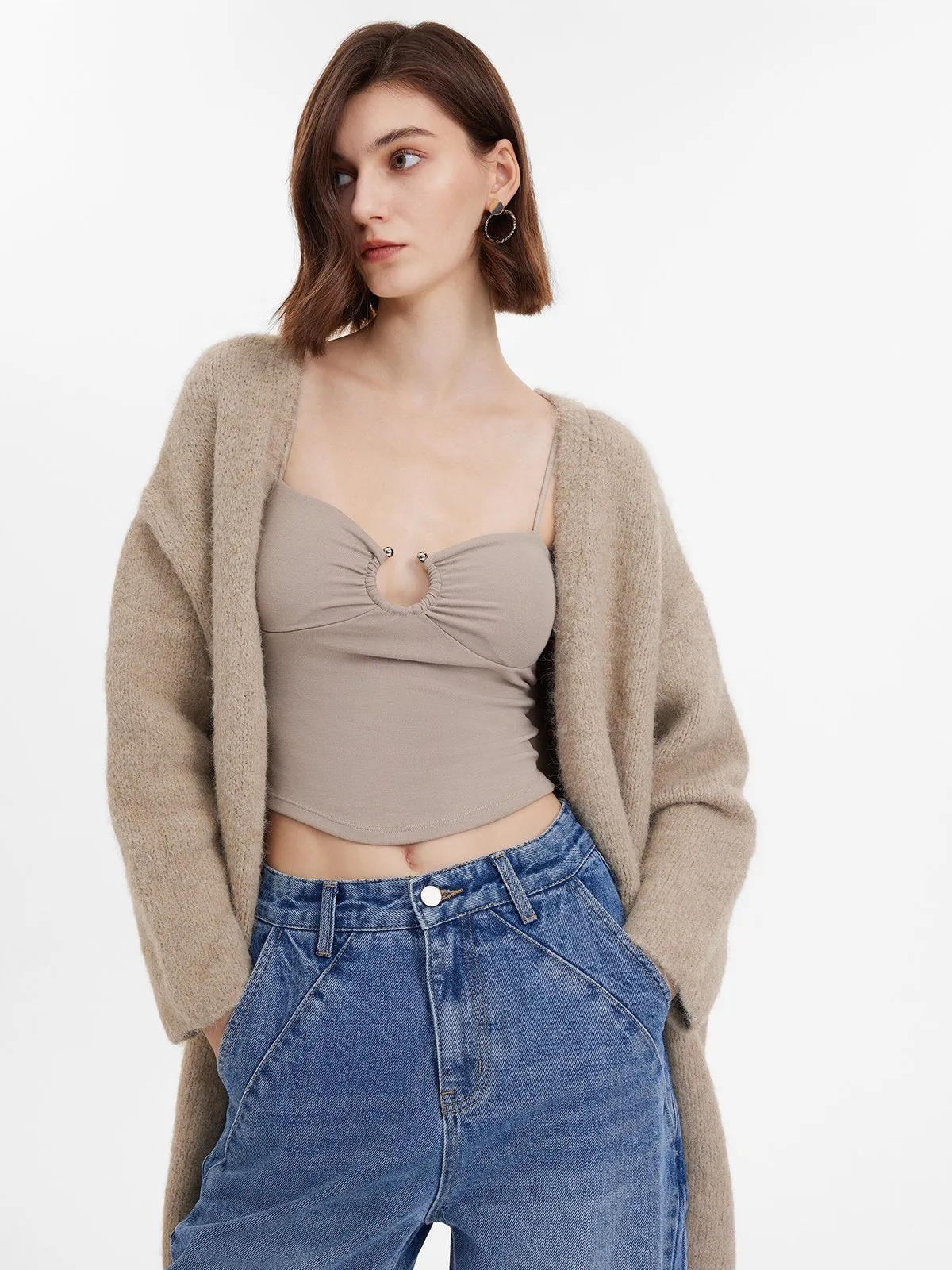 Metallic Sparkle Ribbed Crop Top