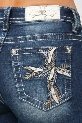 Miss Me Cross Stitched Skinny Jeans