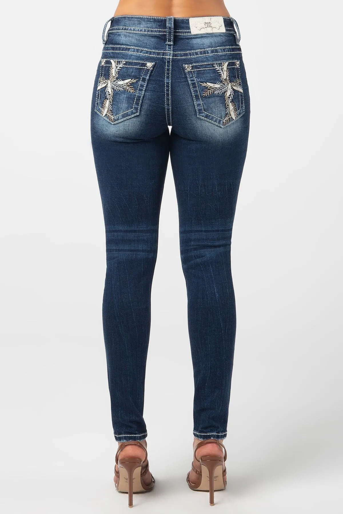 Miss Me Cross Stitched Skinny Jeans