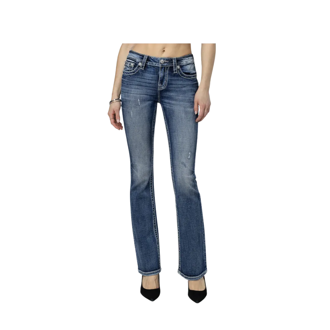 Miss Me Women's Hues Bootcut Pink And Blue Jeans