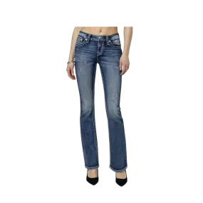 Miss Me Women's Hues Bootcut Pink And Blue Jeans