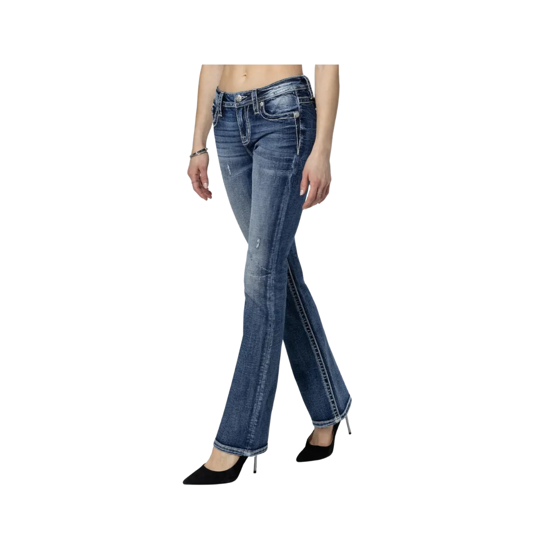 Miss Me Women's Hues Bootcut Pink And Blue Jeans