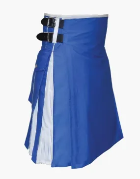 MODERN BLUE AND WHITE HYBRID KILT