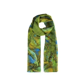 Mulberry Silk 12 Momme Chinese Painting Silk Scarf 190x60cm