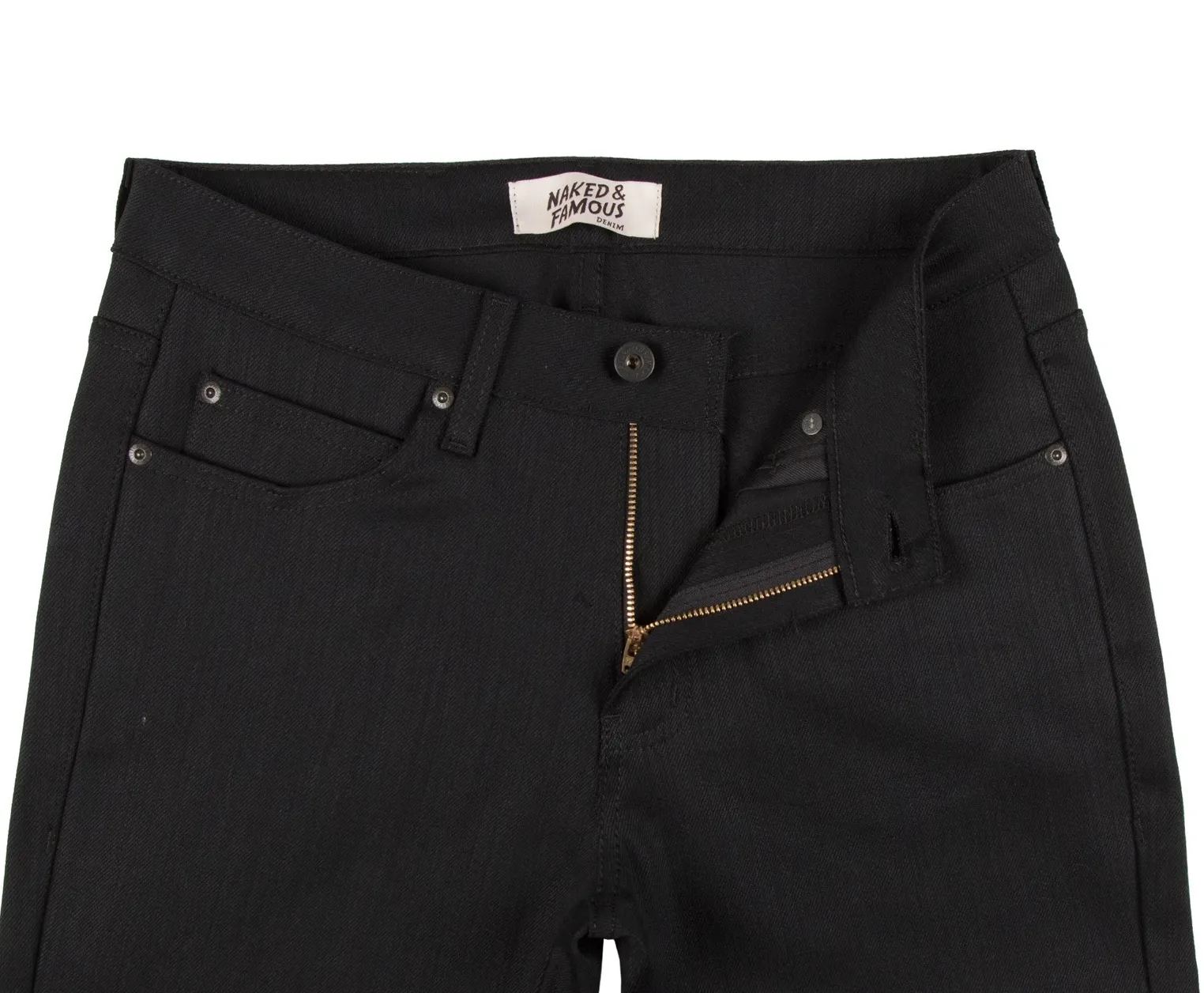 Naked & Famous Super Guy Black Power Stretch