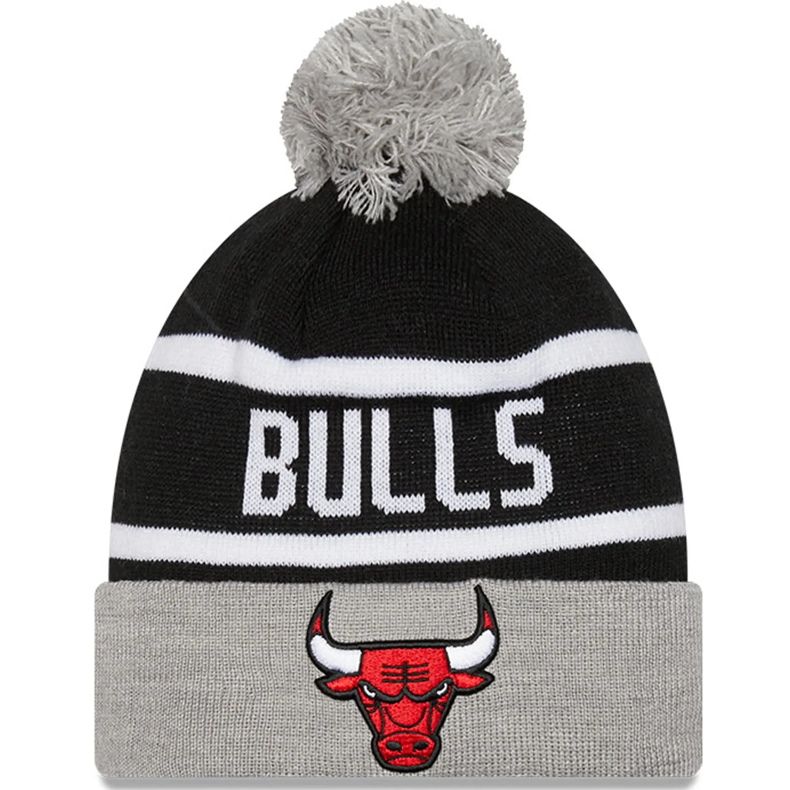 New Era Kids Chicago Bulls NBA Sideline Cuffed Bobble Hat - Black