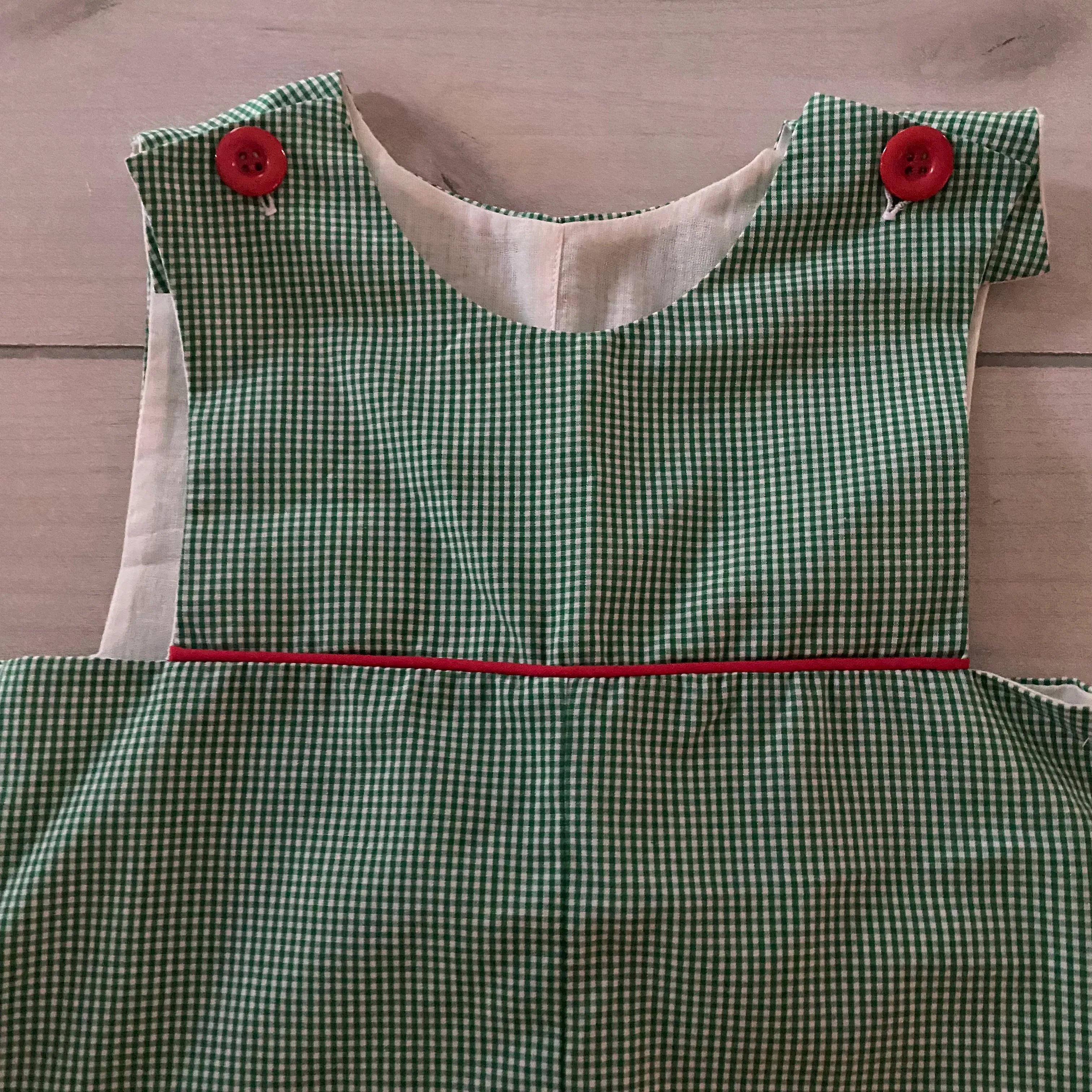 NEW Remember Nyguen Green Red Plaid Romper