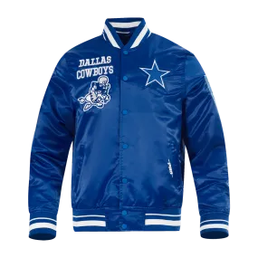 NFL DALLAS COWBOYS RETRO CLASSIC MEN'S RIB SATIN JACKET (DOGERS BLUE)