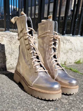 Patrizia Bonfanti SCORPIO SILK Lace Up Boot - VANILLA