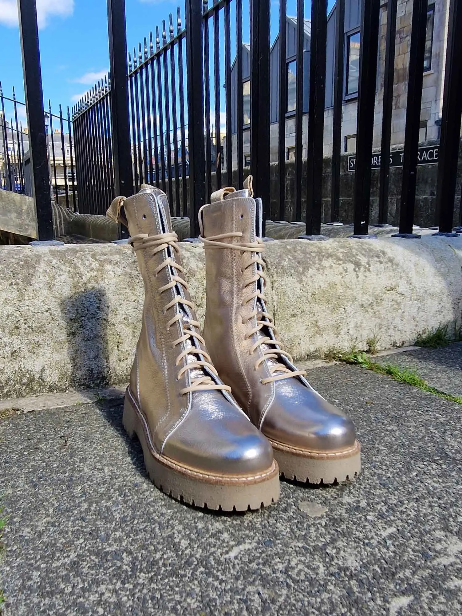 Patrizia Bonfanti SCORPIO SILK Lace Up Boot - VANILLA