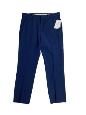 Perry Ellis Mens Modern fit Dress Pants 33 / 32 Blue Solid Stretch