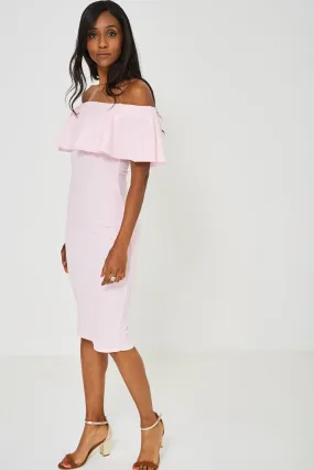 Pink Bardot Bodycon Dress