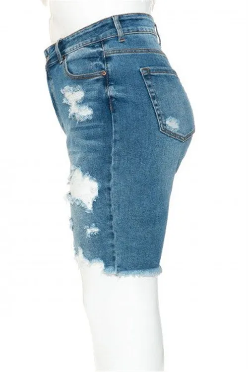 PLUS SIZE AUTHENTIC DECONSTRUCTED B/F BERMUDA-2-2-2
