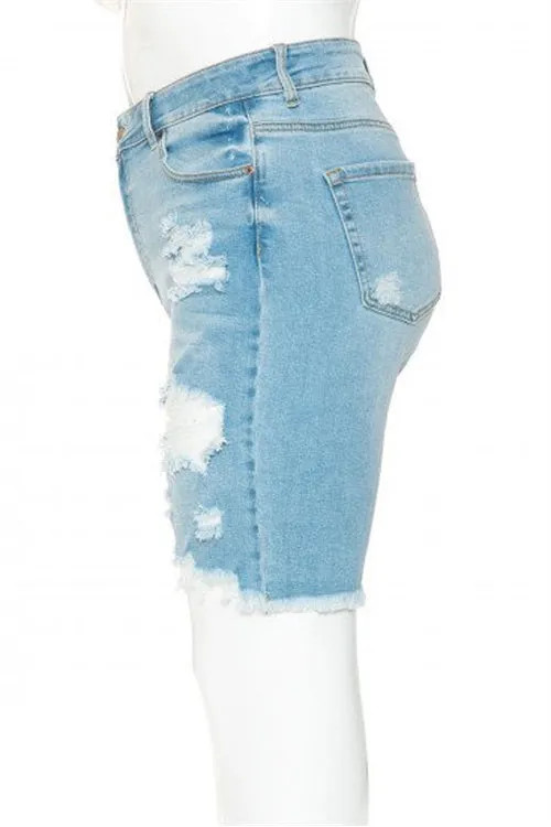 PLUS SIZE AUTHENTIC DECONSTRUCTED B/F BERMUDA-2-2-2