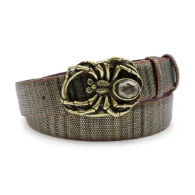 Pumpkin Metallic Honeycomb Crystal Spider Belt