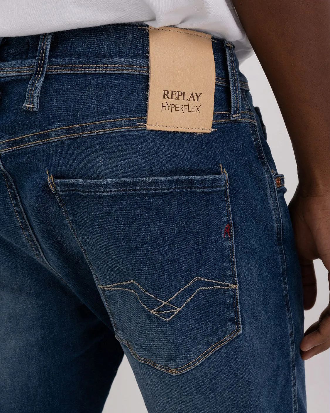 Replay Anbass Slim Fit Hyperflex Re-Used Mens Jeans - Dark Wash