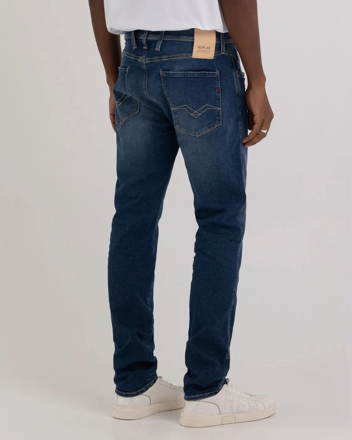 Replay Anbass Slim Fit Hyperflex Re-Used Mens Jeans - Dark Wash