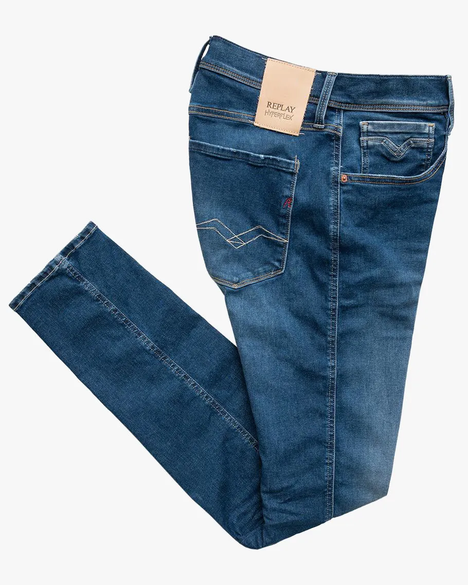 Replay Anbass Slim Fit Hyperflex Re-Used Mens Jeans - Dark Wash