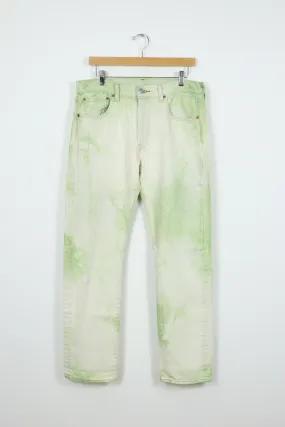 Reworked Green Dyed Levi's 501 Straight Fit Jeans