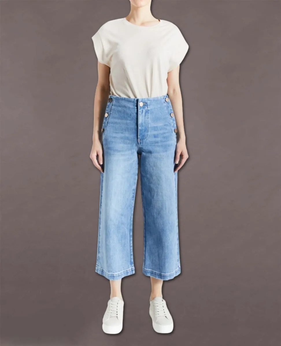 Sailor Wide Leg Crop Jean Medium Wash