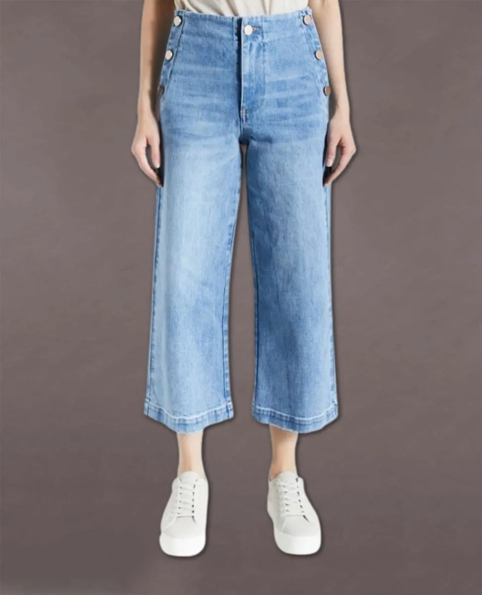 Sailor Wide Leg Crop Jean Medium Wash