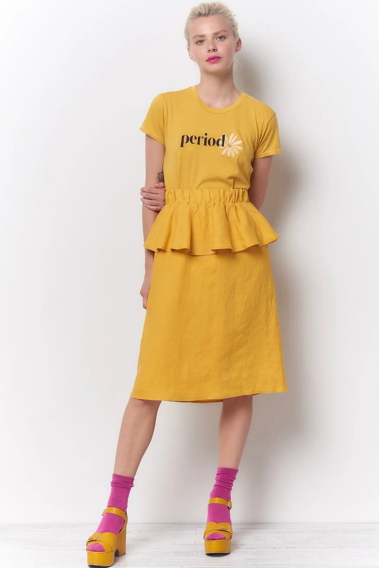 SASHA Peplum Skirt - Linen