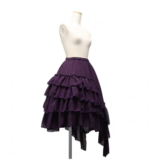 【Sheglit】シェグリット　アシンメトリーフリルスカート　パープル