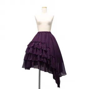 【Sheglit】シェグリット　アシンメトリーフリルスカート　パープル