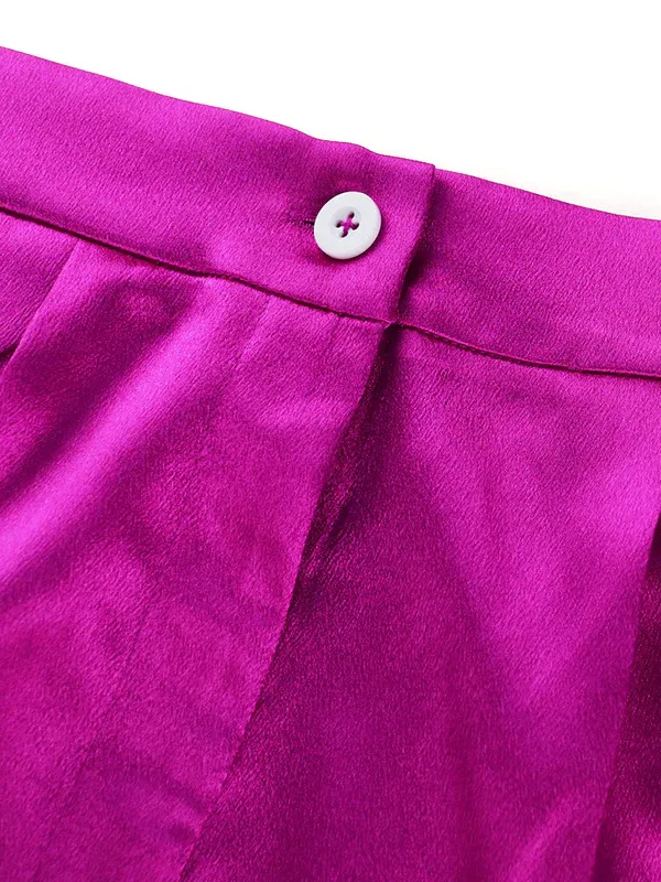Shiny Backless Big Bow Wide Leg Pants Two Pieces Set Women
