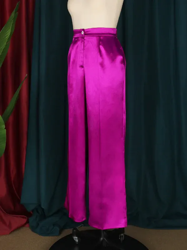 Shiny Backless Big Bow Wide Leg Pants Two Pieces Set Women