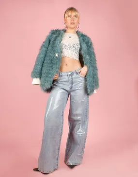 Shiny wide leg jeans