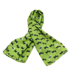 Shruti Green Cotton Scottie Scarf