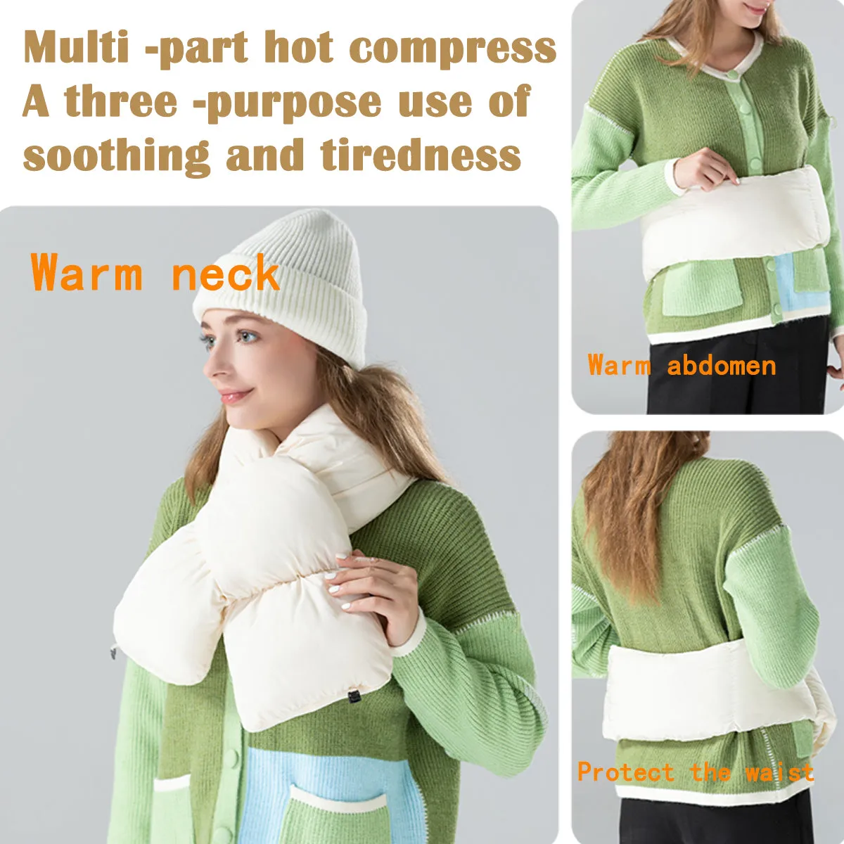 Sidiou Group Foam Cotton Thermal Scarves Winter Warm 3 Gear Smart Heating Scarf For Women Men Soft Lightweight Rechargeable Neck Warmer