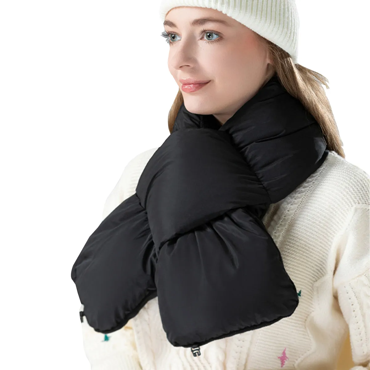 Sidiou Group Foam Cotton Thermal Scarves Winter Warm 3 Gear Smart Heating Scarf For Women Men Soft Lightweight Rechargeable Neck Warmer
