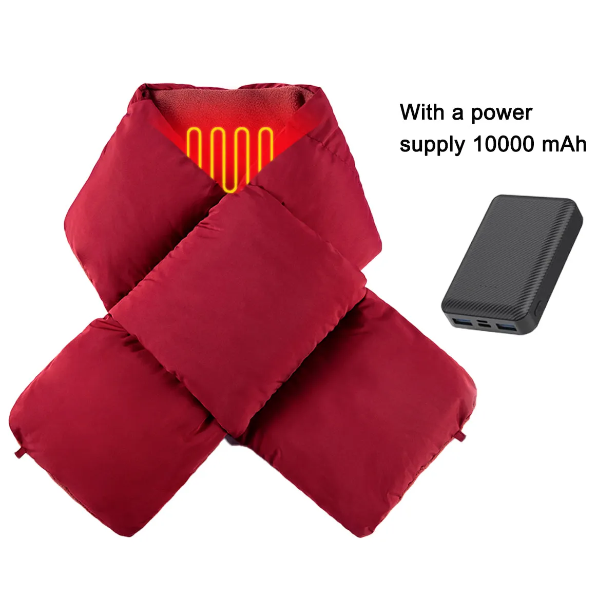 Sidiou Group Foam Cotton Thermal Scarves Winter Warm 3 Gear Smart Heating Scarf For Women Men Soft Lightweight Rechargeable Neck Warmer
