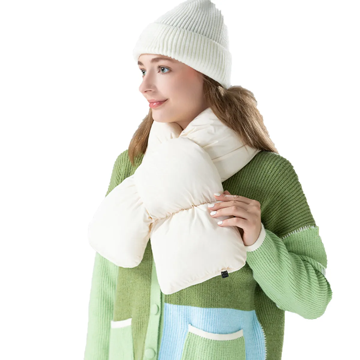 Sidiou Group Foam Cotton Thermal Scarves Winter Warm 3 Gear Smart Heating Scarf For Women Men Soft Lightweight Rechargeable Neck Warmer