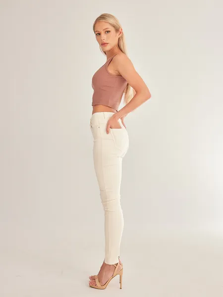 (Size-up) "Ella" High Waisted Stretchy Skinny Jeans HEBWWSHE7D