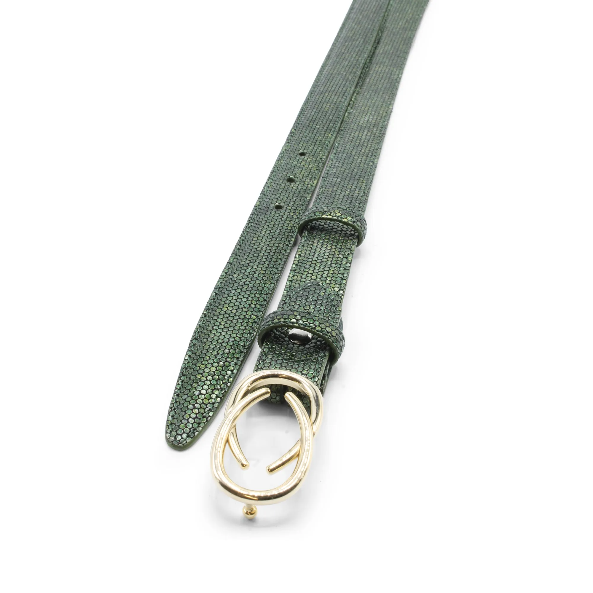 Skinny Seaweed Metallic Ronde Belt