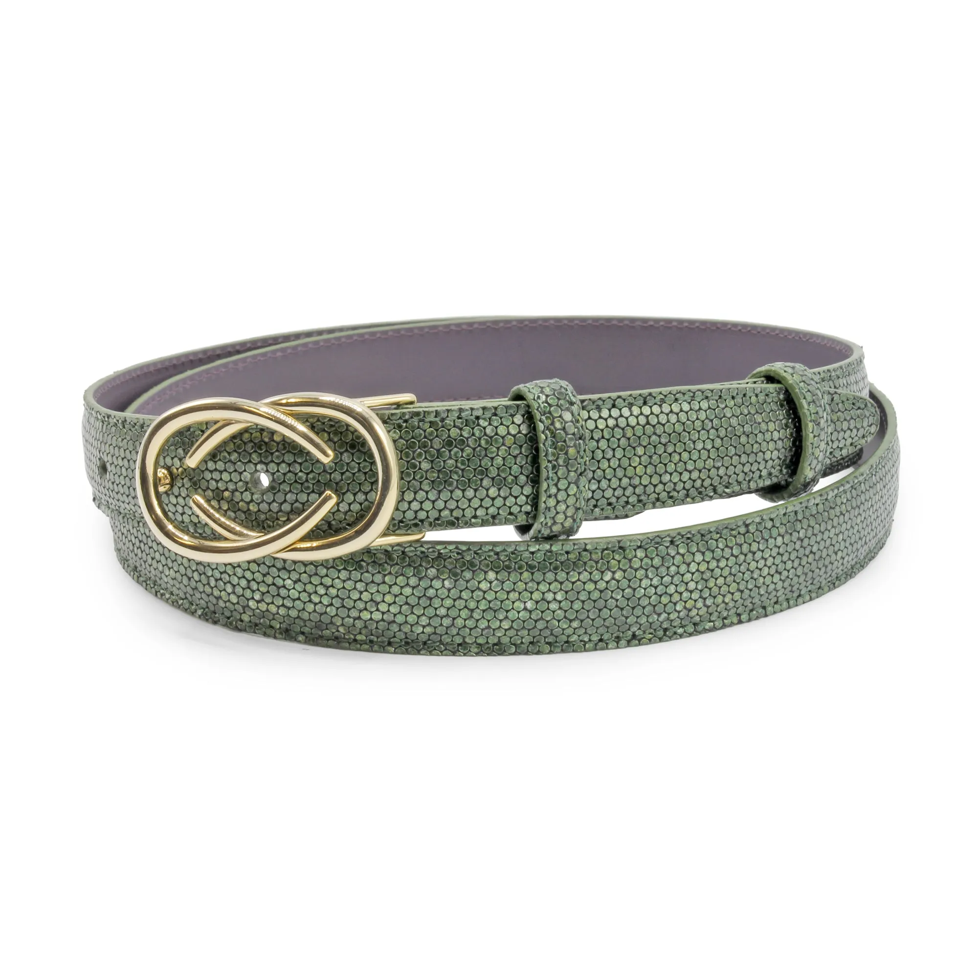 Skinny Seaweed Metallic Ronde Belt