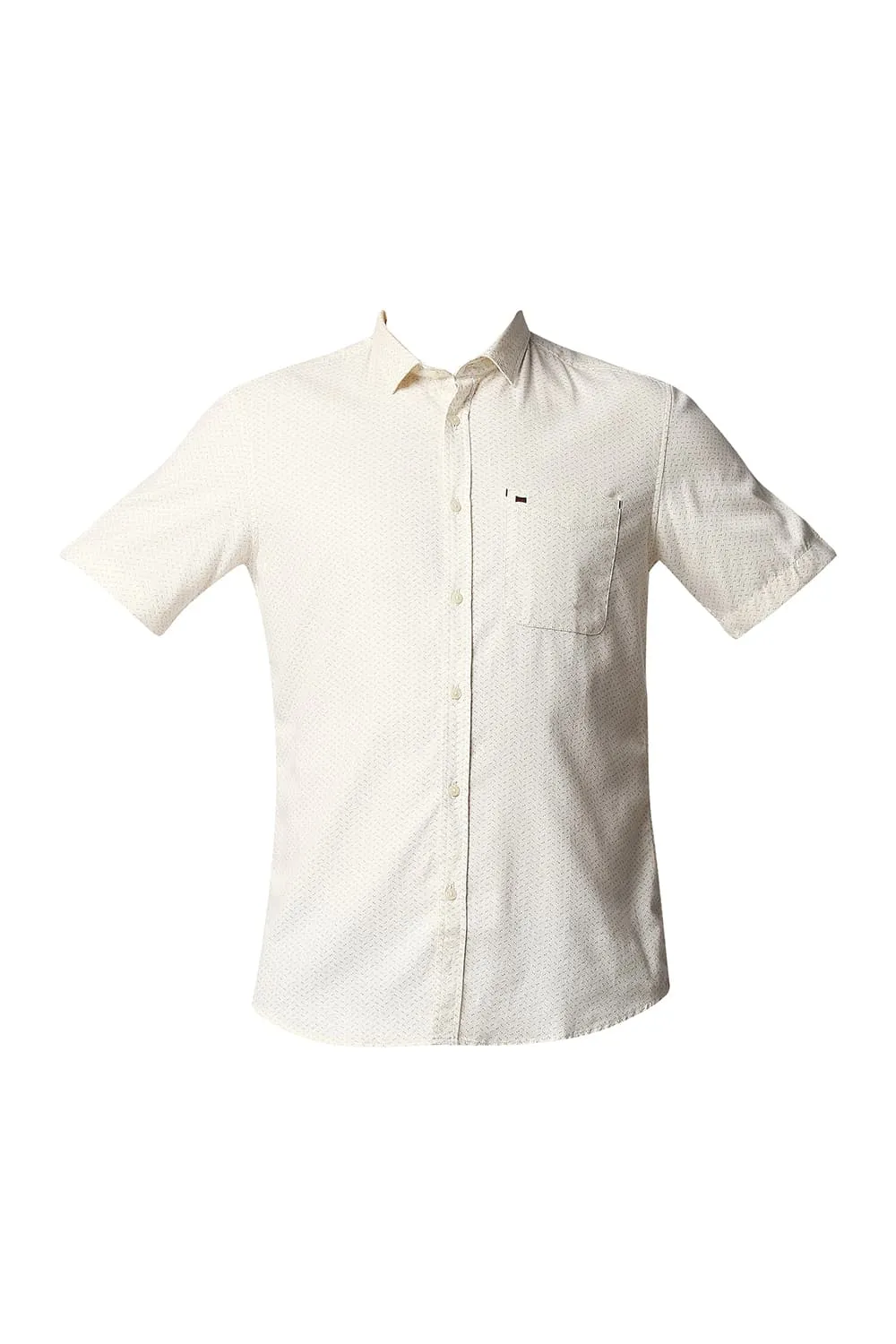Slim Fit Dobby Printed Halfsleeves Shirt