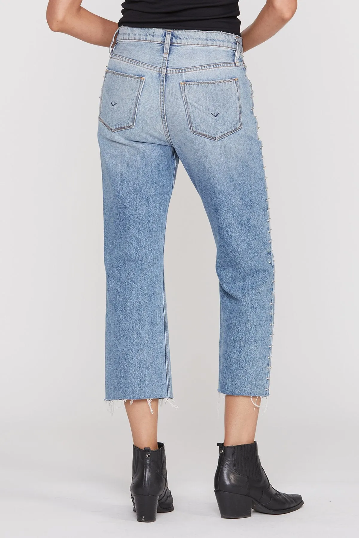 Sloane Extreme Baggy Crop Jean - Studded Tour