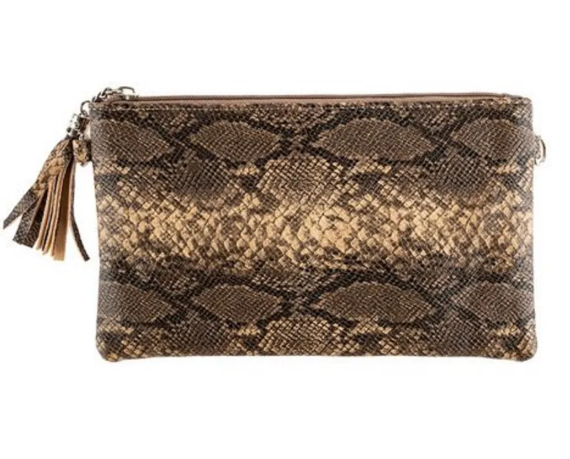 Snake Print Clutch/Crossbody