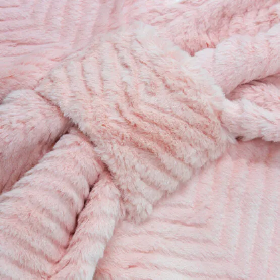 Sprigs Chevron Faux Fur Pull Through Scarf & Glove Set